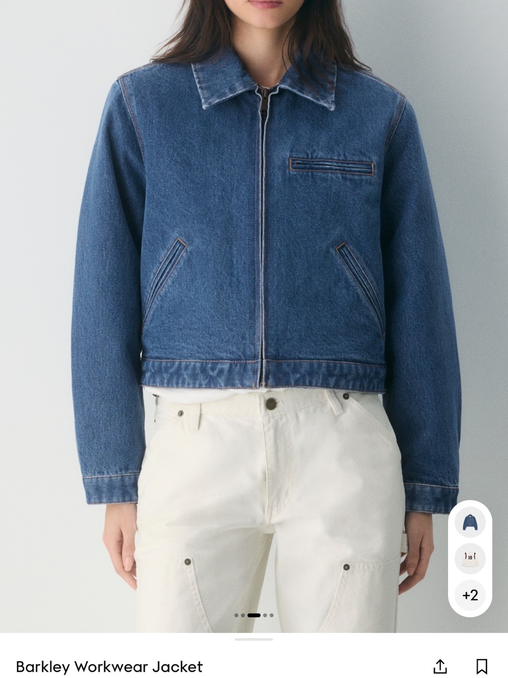 Aritzia Barkley Workwear Denim Bomber Jacket - Blue